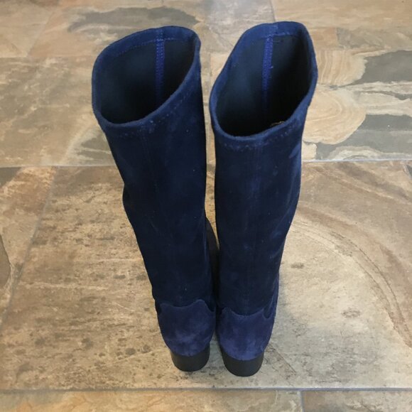 Bos. & Co. Navy Blue Witchy Rally Waterproof Pointy Toe Knee-High Boot - Picture 9 of 16
